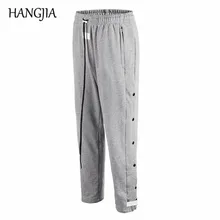 Винтажные мужские махровые спортивные штаны на липучке, уличная одежда в стиле хип-хоп, спортивные штаны для бега, хлопковые повседневные штаны с боковой пряжкой высокого качества