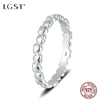 

LGSY 925 Sterling Silver Simple Rings For women Jewelry Making Silverware Round Crystal Finger Ring Romantic Fine Jewelry DR1081