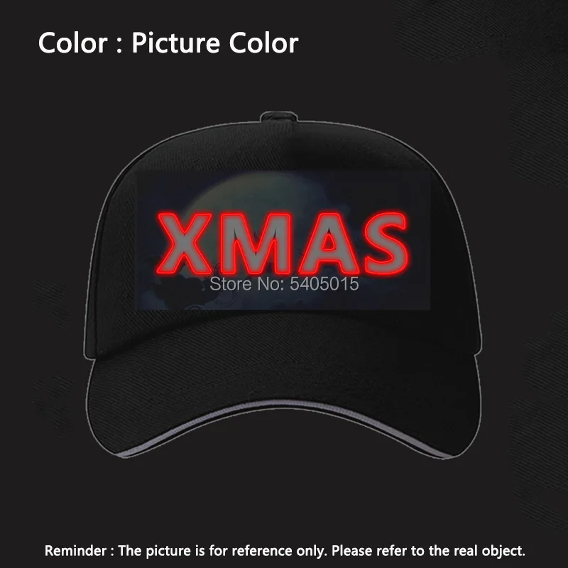 

Novelty Pattern Cotton Black Caps Cosplay Party Hat Neon EL Hat Unisex Glow Party Supplies For Holiday DIY Decoration