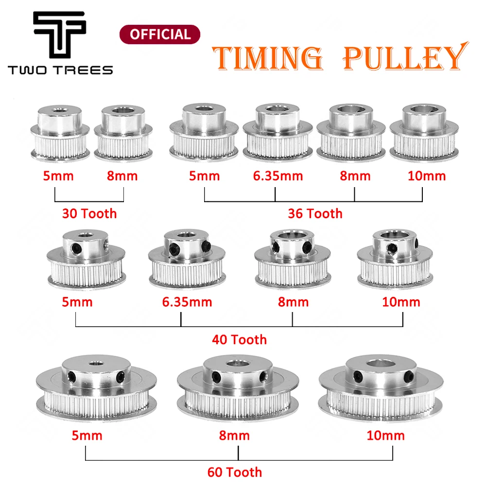 GT2 Timing pulley 30Teeth Bore 6.35mm for 6mm Belt for RepRap 3D printer LW 30T 