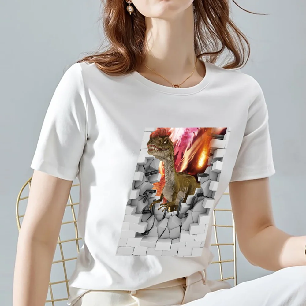 

T-shirt Fashion Women's Casual Tops 3D Large Pattern Printing Series Basic Round Neck Slim Ladies Commuting Soft Short Sleeves