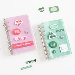 Etiqueta ligera y dulce que falta, cuaderno extraíble transparente de PVC, paquete de papel ajustable, manual de bricolaje