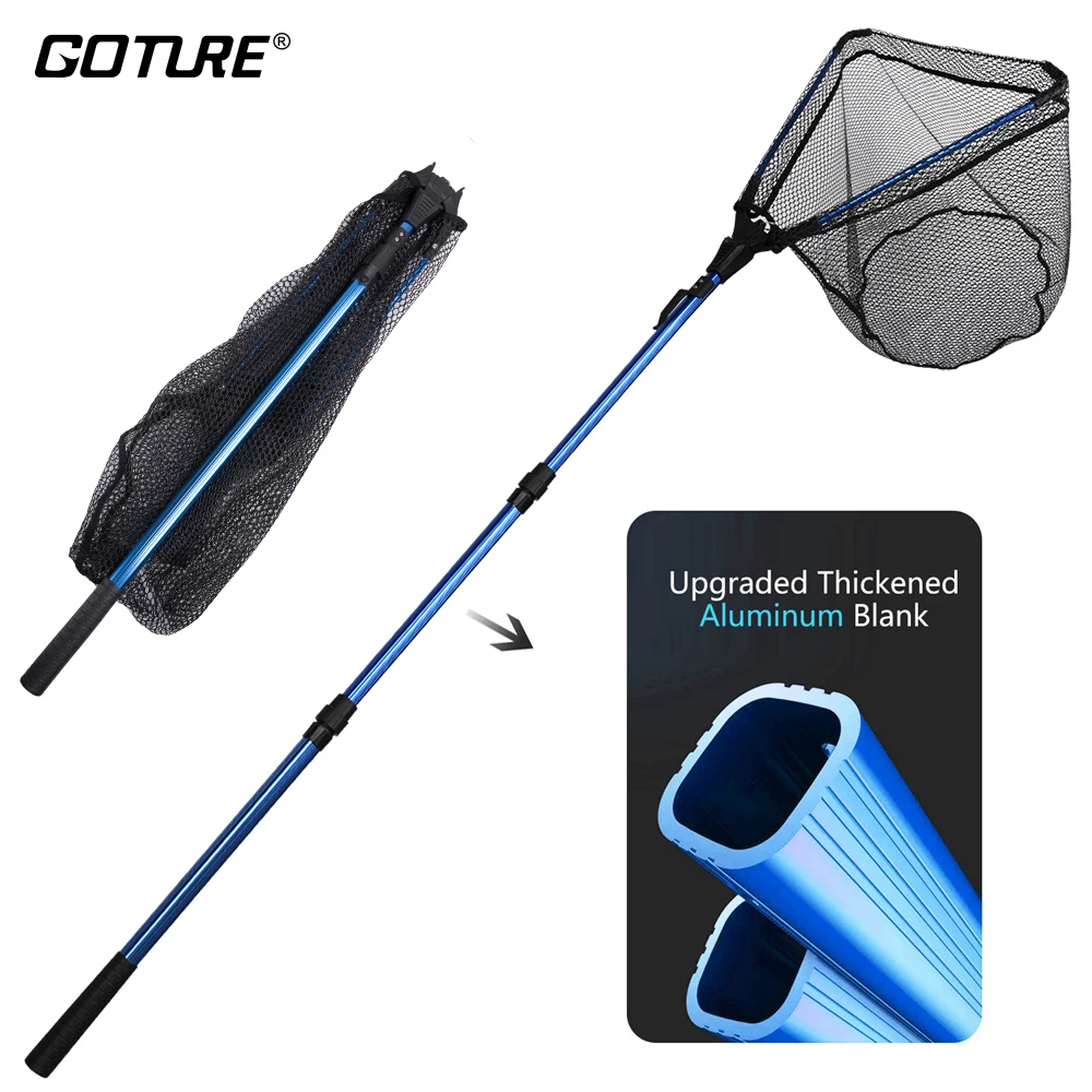 

Goture Fishing Landing Net 1.02m 1.65m 2.2m Portable Fishing Network Max Load Bearing 8KG For Carp Fishing Fly Fishing