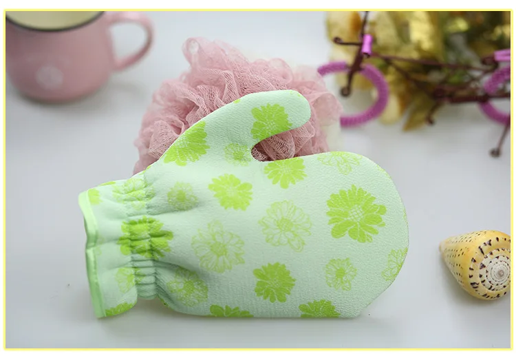 Manufacturers Direct Selling Universal Quality-Plant Silk Thumb Series Bath Towel Printed Bath Scrub Glove Special Offer
