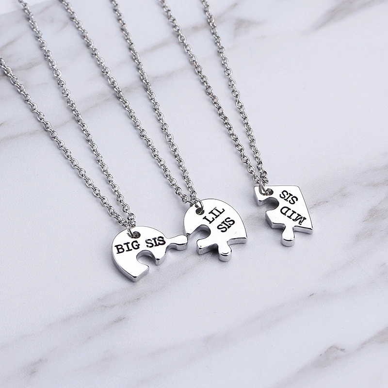 3 Pcs Best Friend Necklaces Set For Women Star Moon Pendant Chain Necklace Bff Choker Girl's Gift Rhinestone Letter Necklaces