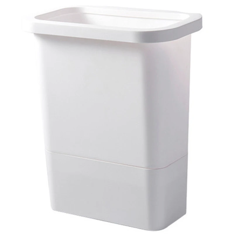 12л кухонный мусорный бак для двери шкафа мусорное ведро пластиковое мусорное ведро с мешком для мусора ящик для хранения кухонный компост Caddy - Цвет: White