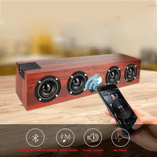 Wireless Bluetooth Speaker 20W Wooden Portable Column Bluetooth Bass Subwoofer Soundbar Handsfree for Computer Speaker Portable