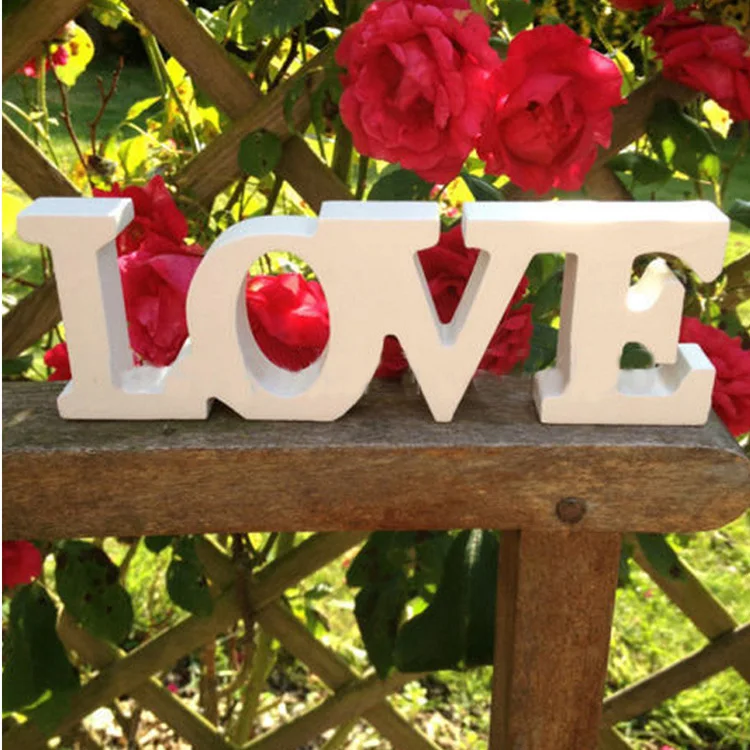 Свадебный юбилейный фестиваль украшение 12x4x1,2 см Дерево деревянное слово "любовь" Алфавит буквы Творческие деревянные буквы тема стоящая
