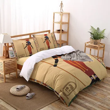 

Ancient Egypt Goddess Printed Duvet Cover Set 4 Piece Bedding Set Home Textile Customizable