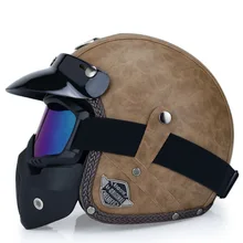 casco moto con gafas RETRO VINTAGE