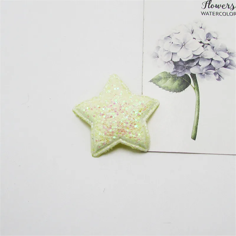 Yellow star 10-50 шт блестки звезды/Сердце Мягкие аппликационные наклейки DIY ремесла поставки дети шпилька аксессуары материал украшение - Цвет: Yellow star