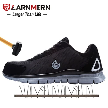 

LARNMERN Men's Work Safety Shoes Steel Toe Lightweight Breathable Anti-smashing Non-slip Construction Protective Footwear