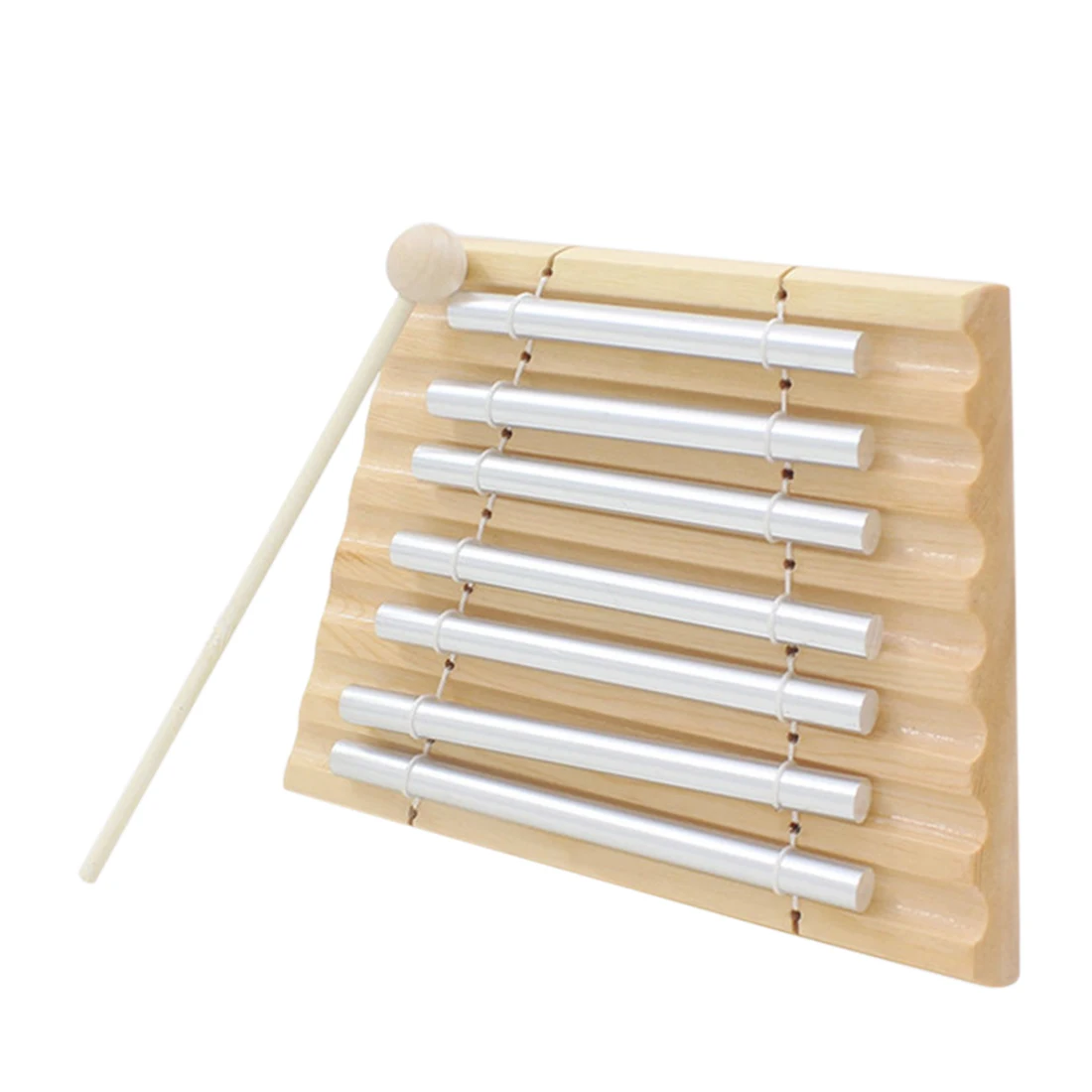 

7-Tone Tabletop Chime Musical Percussion Instrument with Mallet - Burlywood