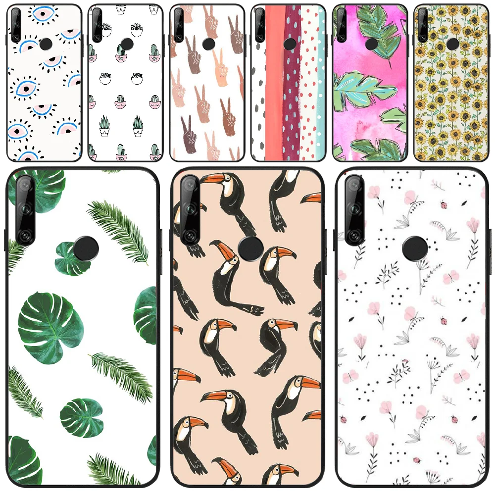 

OFFeier Small fresh flowers and birds Luxury Unique Design Phone Cover For Huawei Y5 Y6 Y7 Y9 Prime Pro II 2019 2018