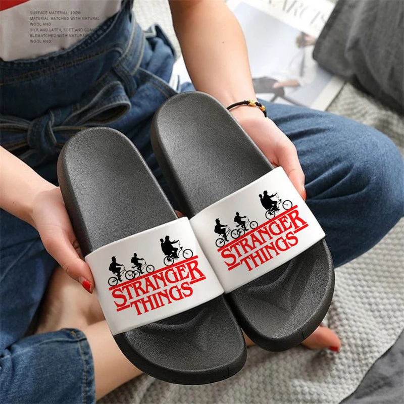 Zapatillas con Stranger Things 11 para sandalias de Punta abierta, Chanclas de playa con patrón personalizado, novedad de verano|Zapatillas| -