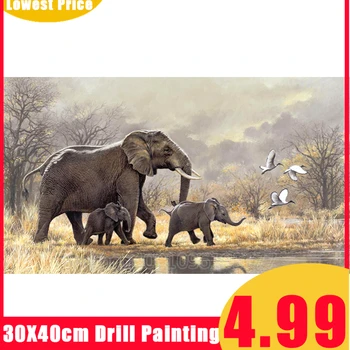 

Full Square/Round Drill 5D DIY Diamond Painting Elephant Diamond Embroidery Cross Stitch Animal Pattern Mosaic Home Decor Gift