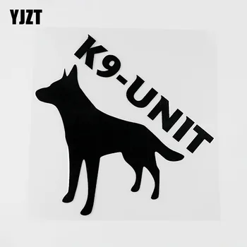 

YJZT 15CMX15.1CM Funny Animal Dog K9-UNIT Vinyl Car Sticker Decal Black/Silver 8C-0030