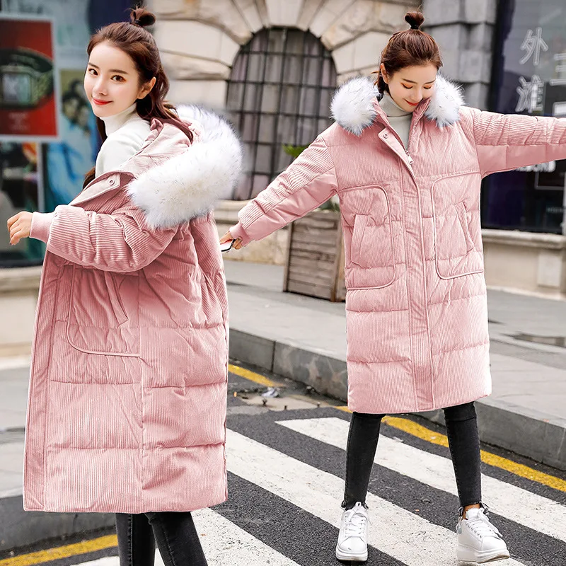 

Mid-length Solid Color Ladies' Sweet Elegant Loose Winter New Style Versatile Cool Cotton Coat