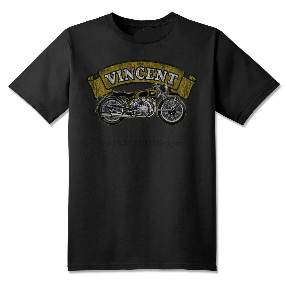 Модная циклическая Культовая футболка Vincent Hrd мотоцикл Британский V Твин кафе