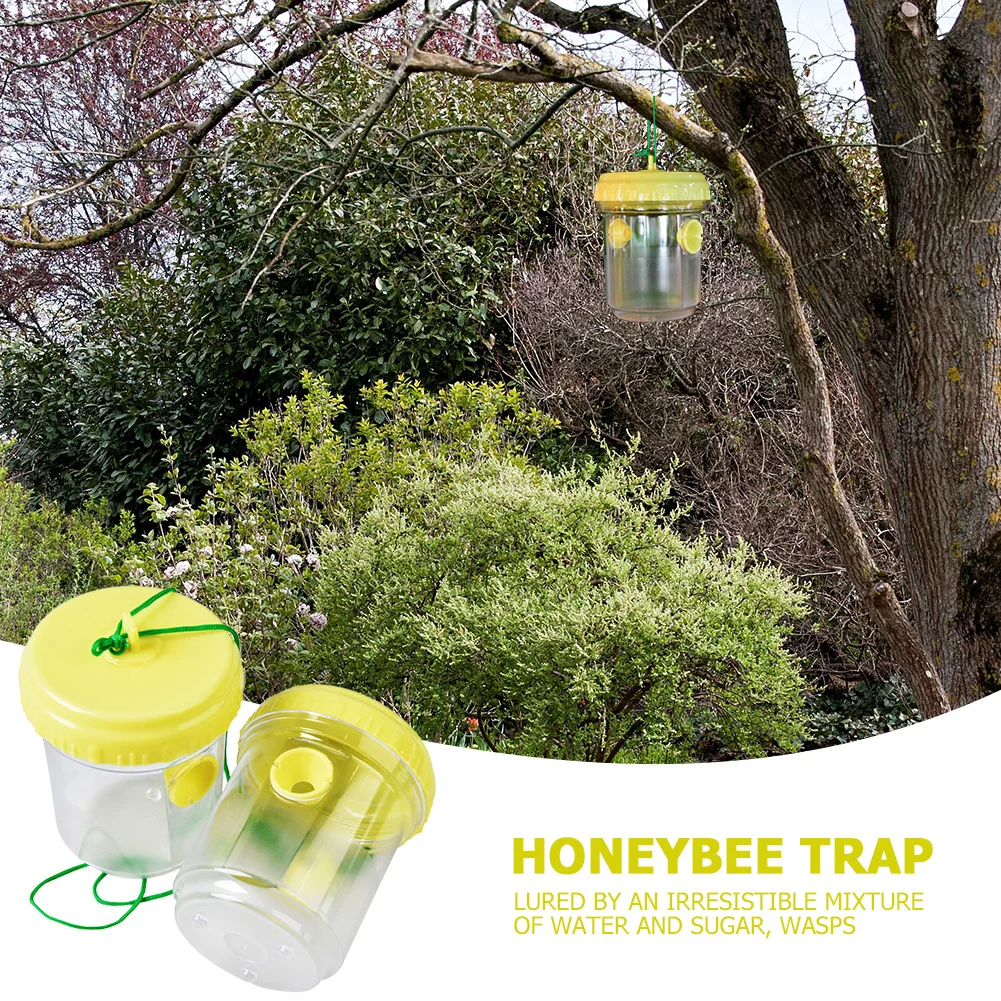 

2pcs Non-toxic Bee Catcher Insect Fly Wasp Trap Funnel Plastic Bottle Pest Control Gadget for Garden Home Traps Tools