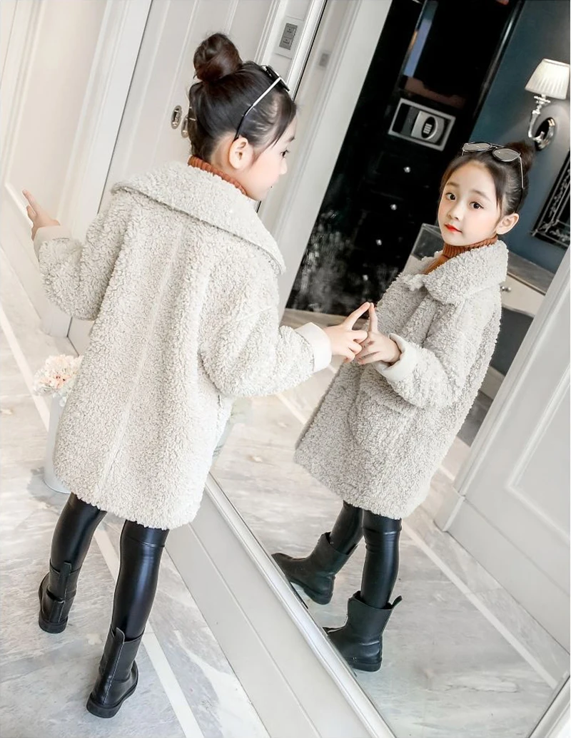 Jaqueta de Pele do Falso Jaquetas para Meninas Roupas de Natal Meninas Inverno Cabolsa Concurso Quente Crianças Casuais Outerwear 4 6 8 10 12 Anos 8 Cheap Jaquetas e casacos