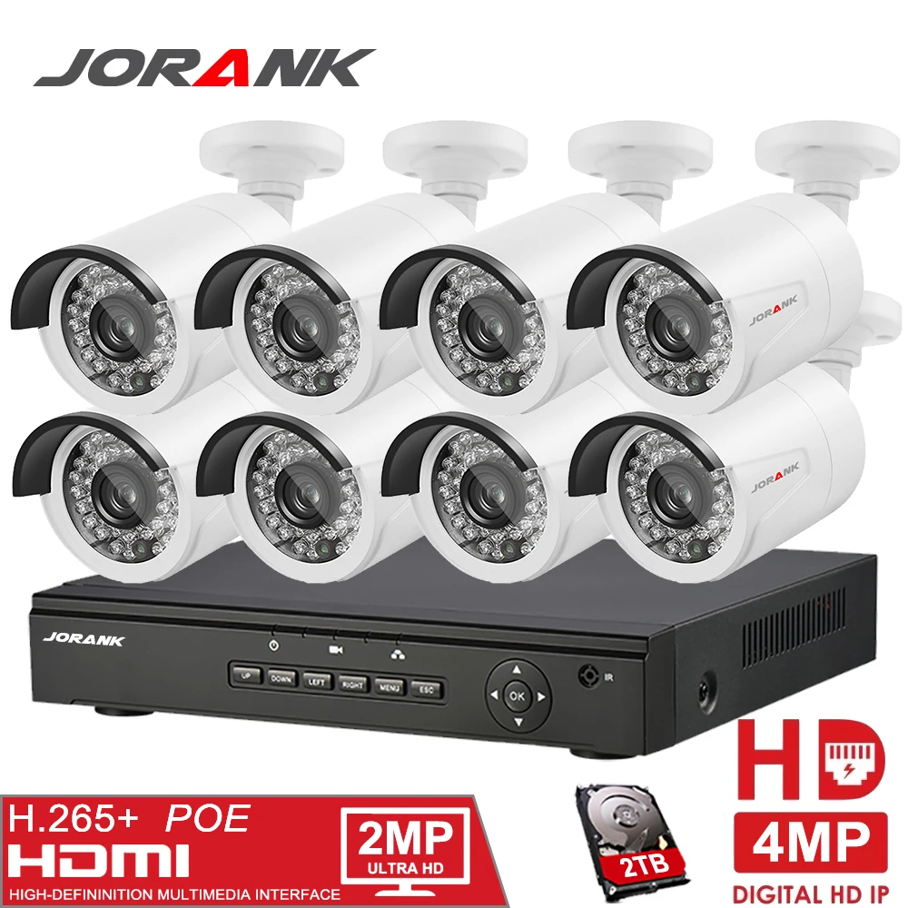 Full HD 8CH 1080 P POE NVR набор 8 шт. 2.0MP 3000TVL PoE Ip камера P2P облачная сервисная система