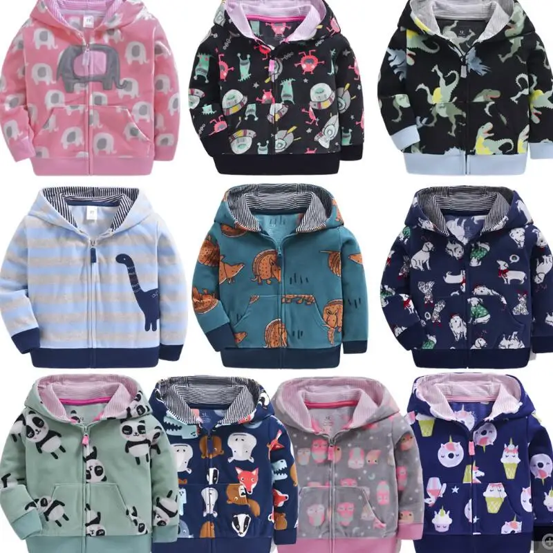 Cabolsas de lã Jaqueta do Bebê Criança Crianças Meninos Jaqueta Roupas Dinossauro Meninas Arco-íris Menina Cabolsa Primavera Outono