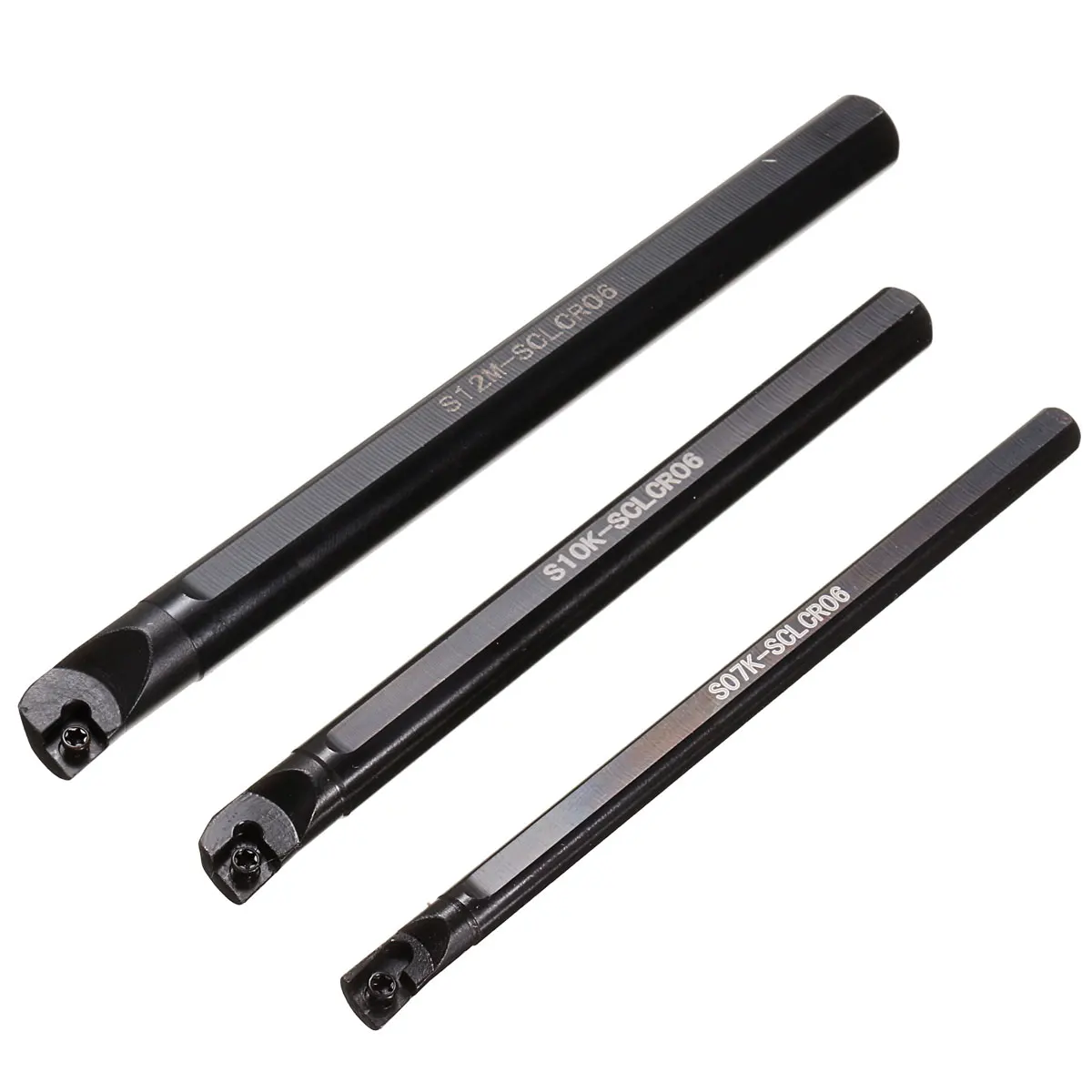 

3Set Right Hand S07K-SCLCR06 /S10K-SCLCR06/S12K-SCLCR06 Boring Bar Turning Tool Holder + CCMT060204-HM Inserts + T8 Wrench