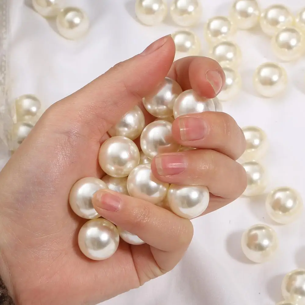 2-18mm No Hole Ivory Color Round plastic Acrylic pearl Craft ABS Imitation Pearl Resin Scrapbook Beads DIY Decorate
