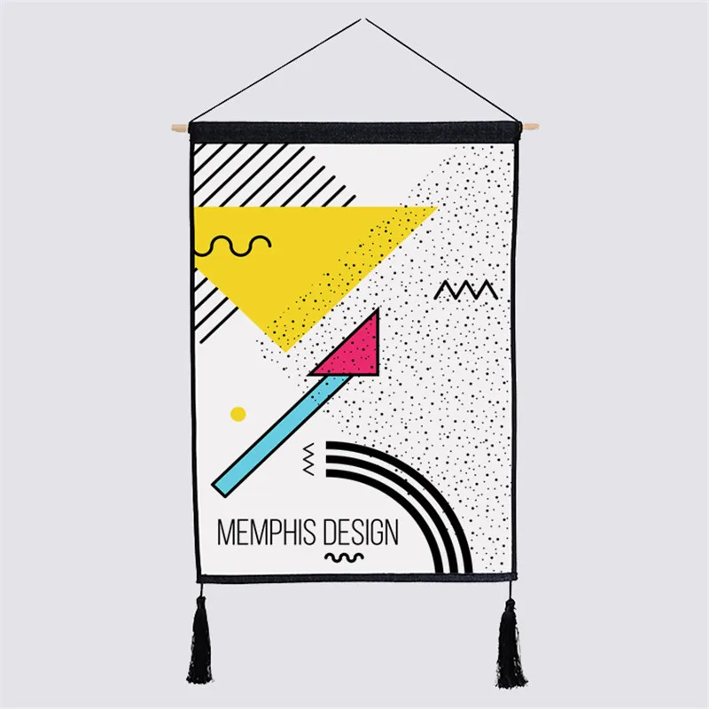 

Cartoon Pattern Nordic Tapestry Hanging Wall Picture Cotton Cloth Art Beautiful Apartment Dorm Living Room Decoration Tapestries