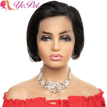 

Pixie Cut Wig 13x4 Lace Front Human Hair Wigs Short Bob Wigs Brazilian PrePlucked Hairline 130% Density Remy Hair For Women