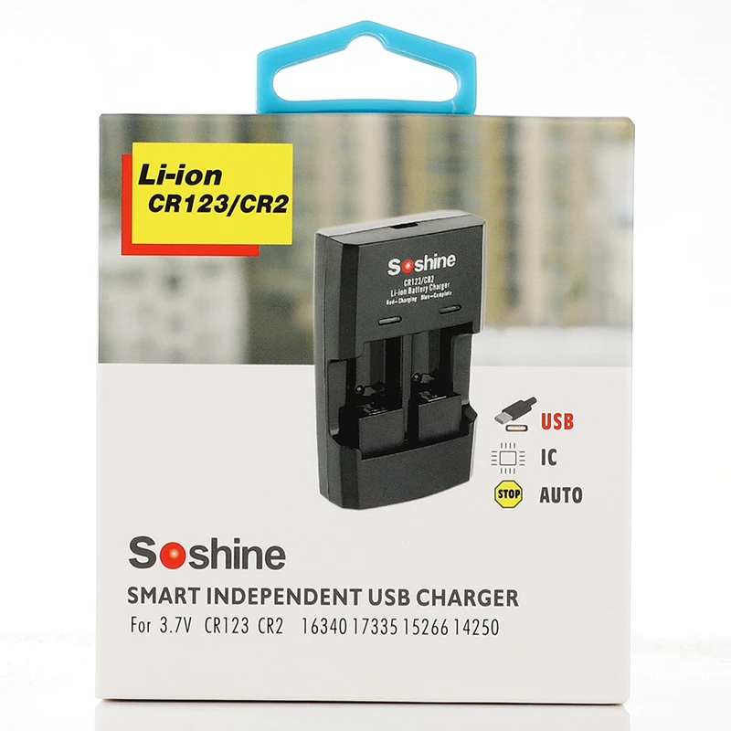 charger for smart bracelet Soshine S5 USB 2 Slots Li-ion RCR123/RCR2 Rapid Battery Smart Charger with LED Indicator for 14250/CR2/16340/17335/15266 Battery usb charger for smart watch Chargers