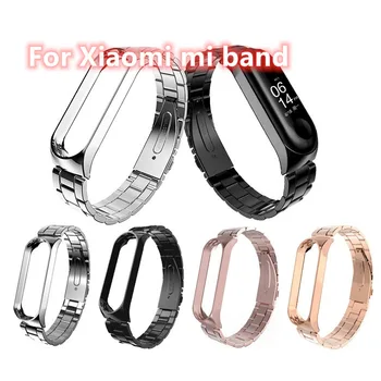 

For Mi Band 4 and 3 Strap Metal Bracelet Band Accessories for Xiaomi mi band Xiami Xaiomi Xaomi Xiomi Smart Miband Strap Man