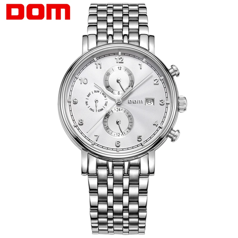 

DOM Men mens watches top brand luxury waterproof mechanical stainless steel watch Business reloj hombrereloj watch men