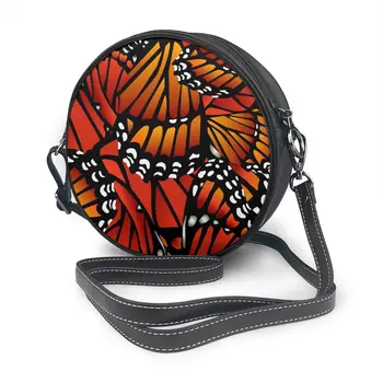 

OLN Circular Design Fashion Women Shoulder Bag Monarch Butterfly Wings Women's Crossbody Messenger Bags Ladies Purse