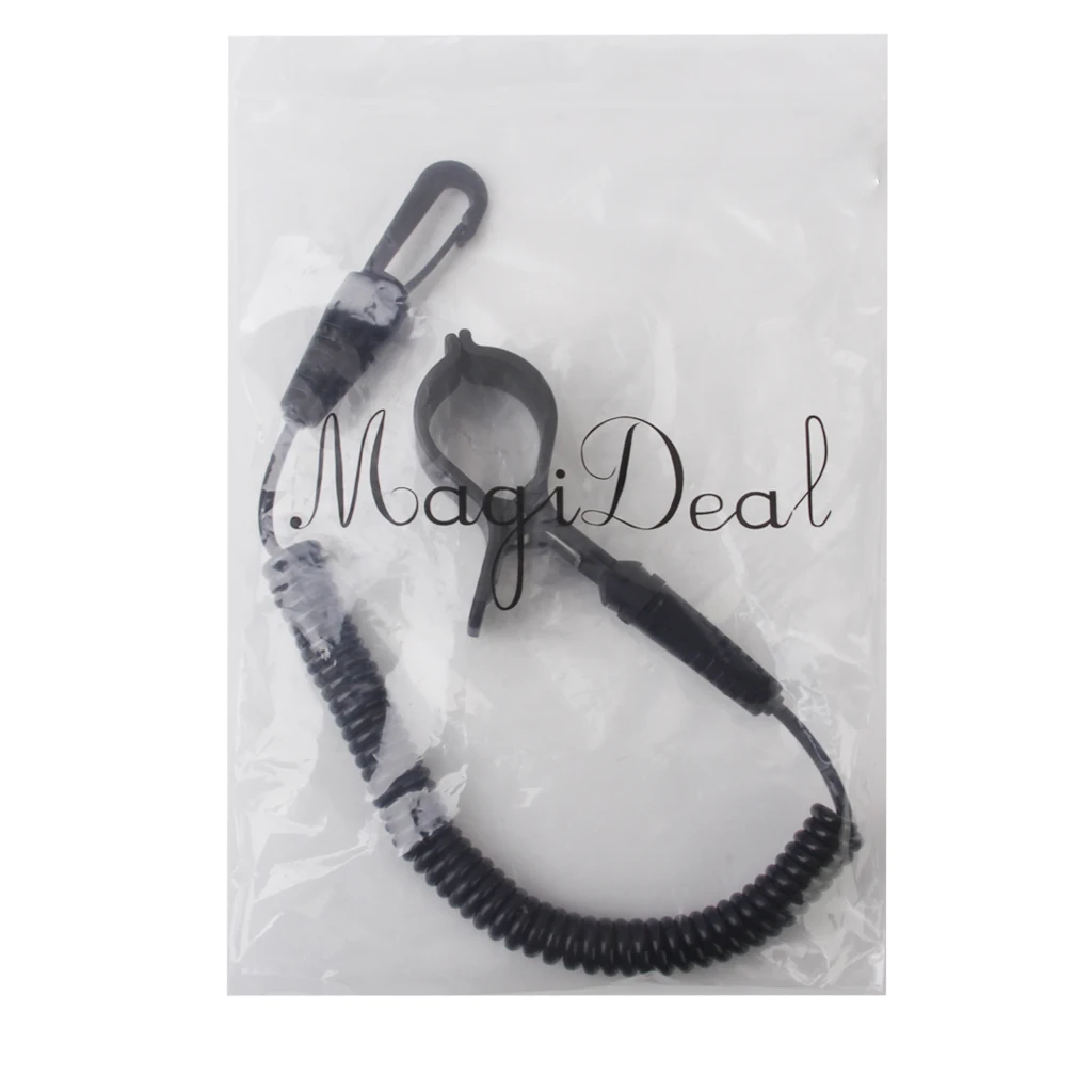 2pc Coiled Bungee Cord Kayak Canoe Boat Fishing Rod Paddle Leash Compass Lanyard