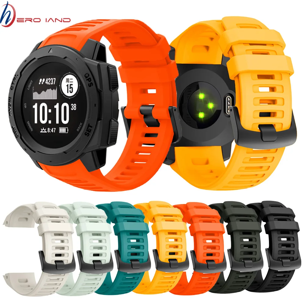 

22mm Sports Watch Silicone Band Wristband Strap for Garmin Instinct Strap Replacement Wristband Strap Smart Wrist Band Strap