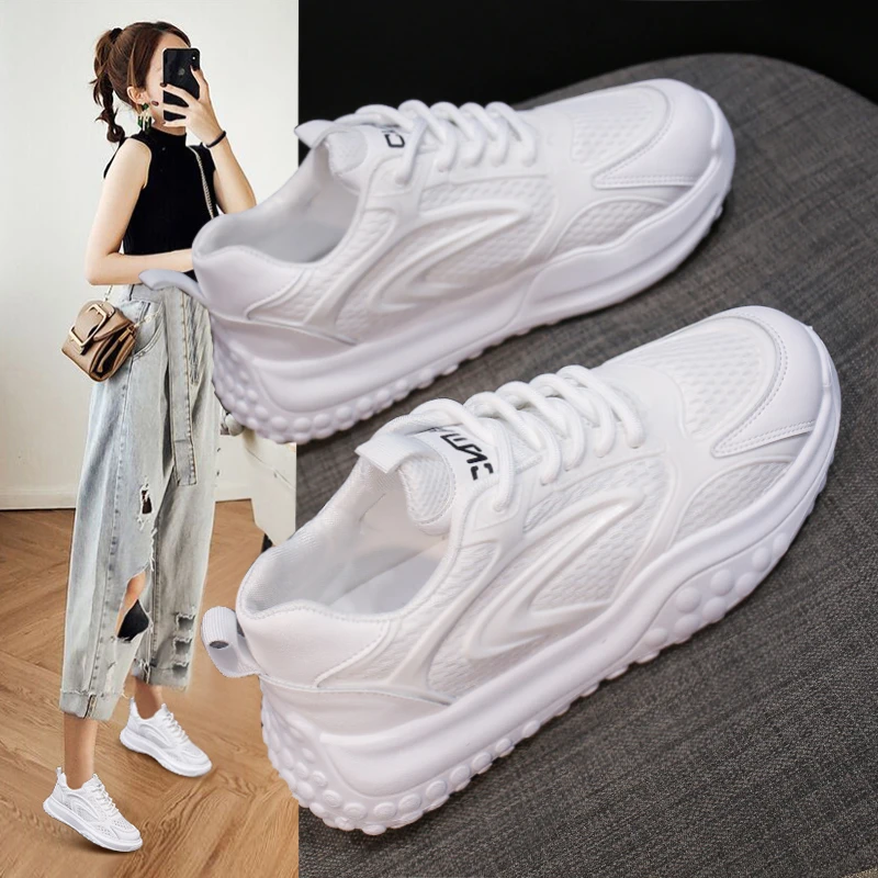 

Женские теннисные кроссовки, женские спортивные Прогулочные дышащие сетчатые кроссовки, легкая спортивная Вулканизированная обувь, 2021