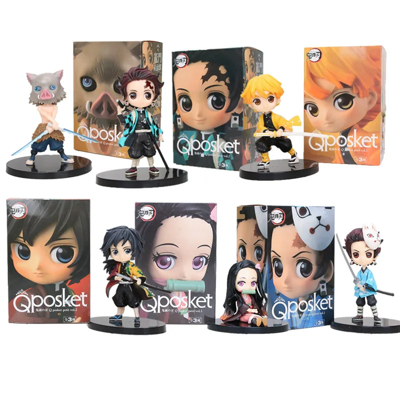 Аниме Demon Slayer Kimetsu No Yaiba фигурка Q posket vol.2 Inosuke Hashibira Tanjirou Kamado Nezuko Tomioka Giyuu ПВХ Фигурки