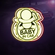 Светоотражающие Предупреждение ющие наклейки Мультяшные Детские в машине Алмазная Призма светоотражающая лента сделана из 3M материала украшение автомобиля