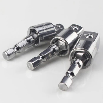 

3Pcs/Set 50mm 360 Degree Electric Drill Bit Wrench Socket Adapter Drive Ratchet Extension Replacement Hand Tool