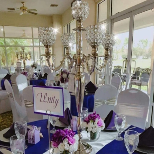 

10 шт.) 100 см) 5 золотых подсвечников, стеклянные хрустальные подсвечники, центральный стол, Золотой металлический подсвечник с 5 головками, центральный элемент