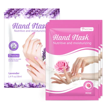 

PUTIMI 2Pair=4Pcs Lavender Hand Mask Spa Gloves Moisturizing Nourish Whitening Hand Skin Care Mask Anti Dry Rough Hands Care