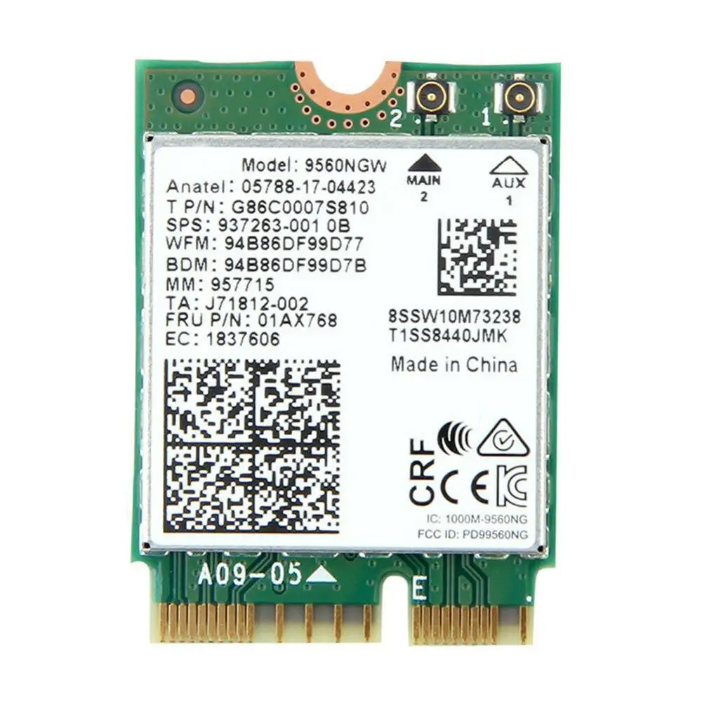 Двухдиапазонная Wi-Fi карта Intel AC 9560 9560NGW NGFF 1 73 Гбит/с BT5.0 CNVI M.2 | Компьютеры и офис