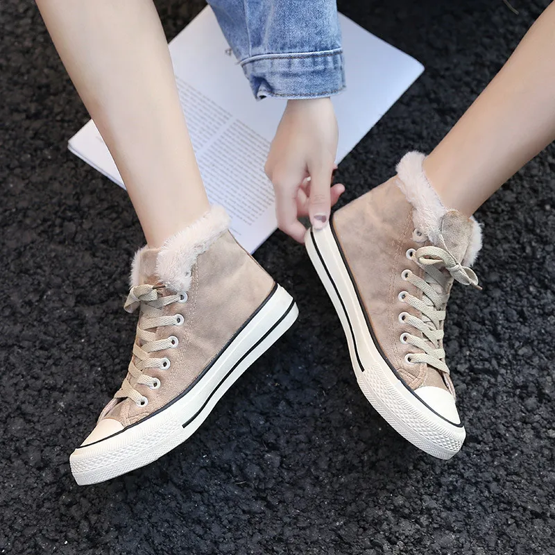 Женские ботинки зима 2019 женские на плоской подошве высокие кроссовки женская