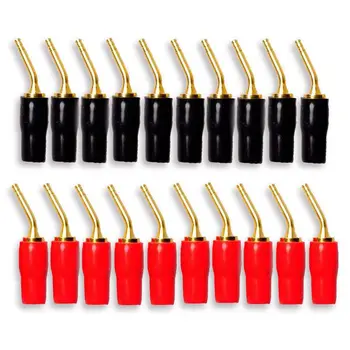 

10-Pair 2mm Banana Plug Pin Screw Type, Audio Speaker Cable Connector Copper Gold Plated
