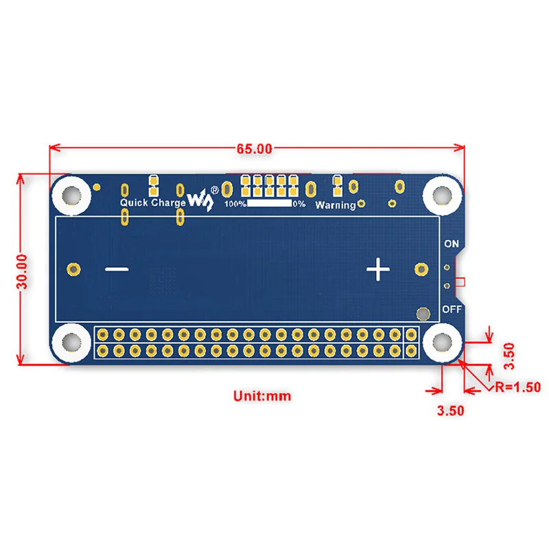 Raspberry Pi Плата расширения литиевой батареи Модуль 5 В выход двунаправленный Быстрая зарядка литий-ионная батарея шляпа