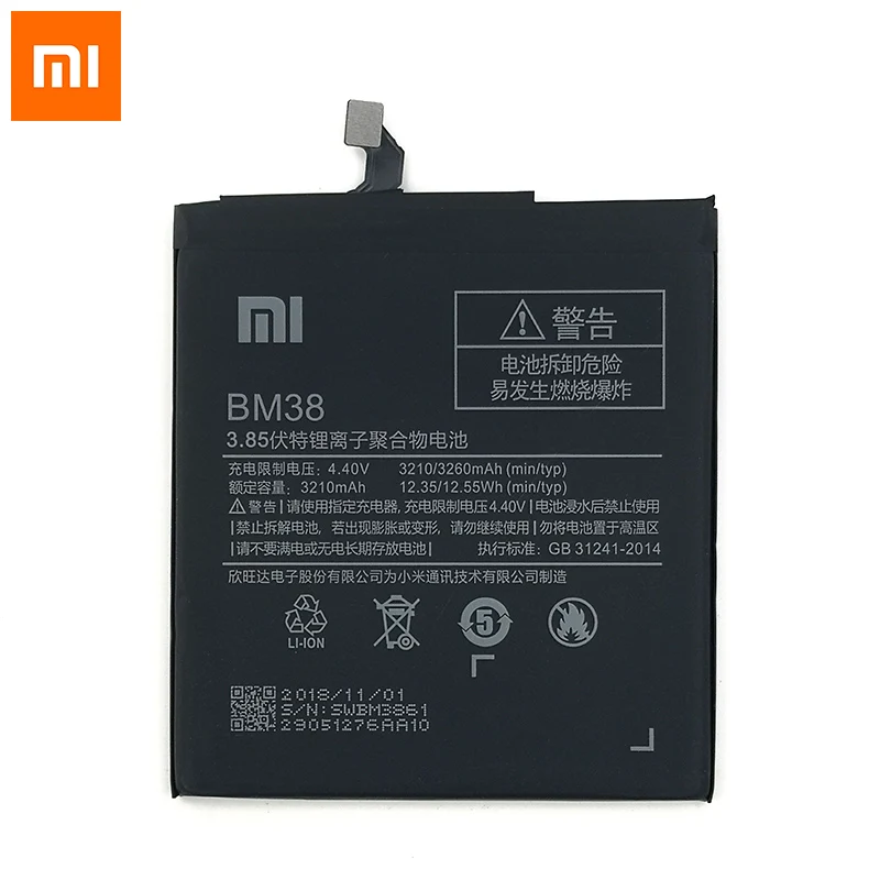 

Xiaomi NEW Original 3260mAh BM38 for Xiaomi mi 4C 5C 4S 5S mi 5S mi 5C Battery+Tracking Number