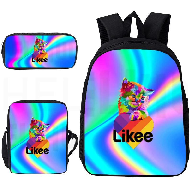 Детский Рюкзак Kawaii Cat Laser Travel LIKEE повседневный рюкзак с изображением животных для