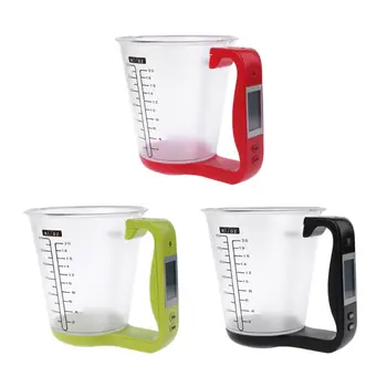 

New Digital Scale with Measuring Cup Thermometer Kitchen Scales Temperature Display qyh